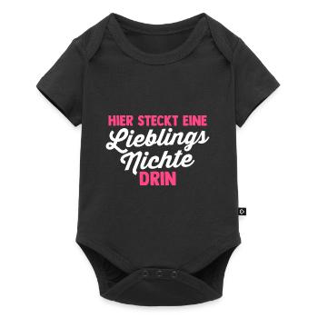 Nichte - Baby Premium Kurzarmbody - Schwarz - Vorne