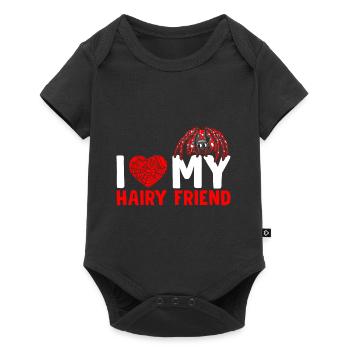 Ich Herze Meine Haarige Freundin Tarantel Besitzer - Baby Premium Kurzarmbody - Schwarz - Vorne