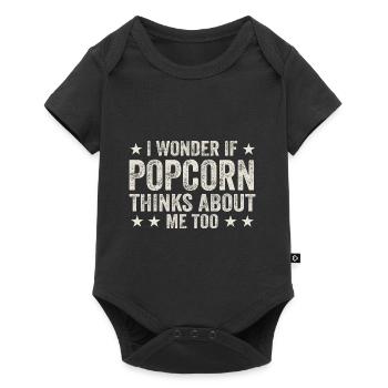 Je me demande si Popcorn pense à moi trop drôle Movi - Body à manches courtes Premium Bébé - noir - Devant