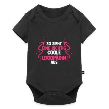 Logopädie Logopädin - Baby Premium Kurzarmbody - Schwarz - Vorne