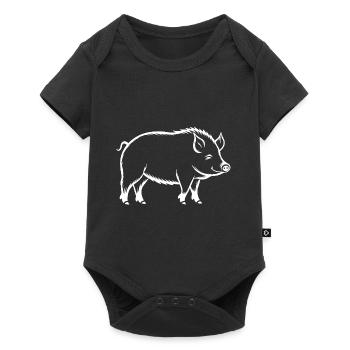 Humour petit sanglier - Body à manches courtes Premium Bébé - noir - Devant