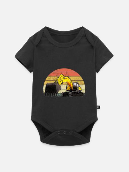 Baggerfahrer Bauarbeiter Bagger - Baby Premium Kurzarmbody - Schwarz