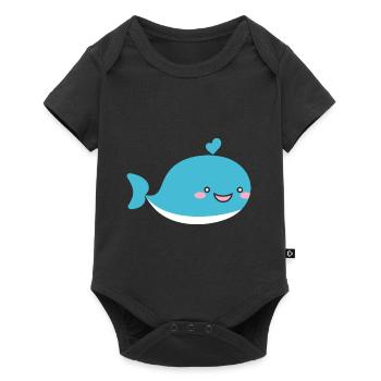Baby Whale - Baby Premium short-sleeve bodysuit - black - Front