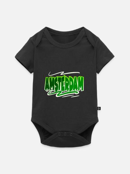 Amsterdam - Baby Premium Kurzarmbody - Schwarz