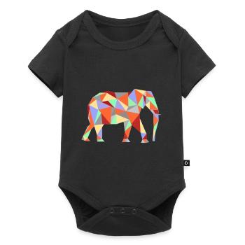 Elephant Geometric - Baby Premium short-sleeve bodysuit - black - Front