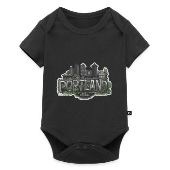 Oregon Portland Amerika Bundesstaat für Oregon - Baby Premium Kurzarmbody - Schwarz - Vorne
