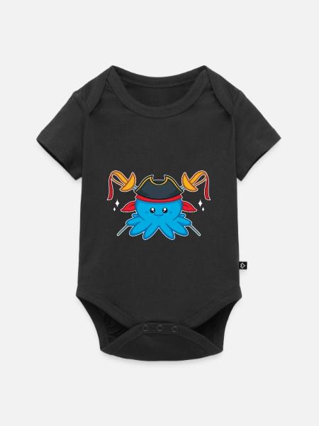 Oktopus - Baby Premium Kurzarmbody - Schwarz