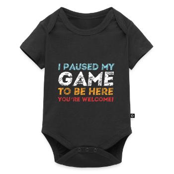 I Paused My Game To Be Here - Gamer Gaming Sort - Body à manches courtes Premium Bébé - noir - Devant