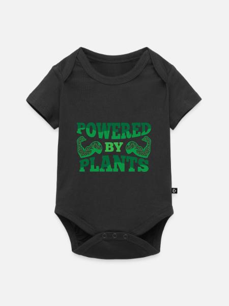 Powered by Plants Vegan Fitness Bodybuilding - Baby Premium short-sleeve bodysuit - black
