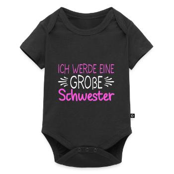Ich Werde Eine Große Schwester Geschwisterliebe - Baby Premium Kurzarmbody - Schwarz - Vorne