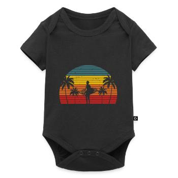 Surfer Retro Hawaii Surfing Holiday Surfboard - Baby Premium short-sleeve bodysuit - black - Front