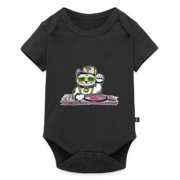 Cat DJ Techno Music Lovers Electro Musicians - Baby Premium short-sleeve bodysuit - black - Front