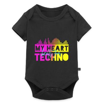 Techno-Beats - Baby Premium Kurzarmbody - Schwarz - Vorne