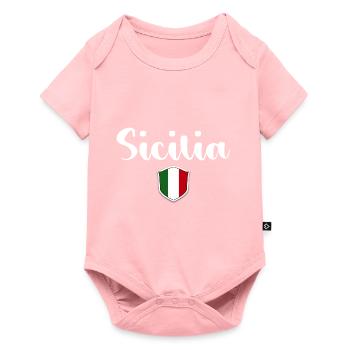 Vintage Sicilia Sicile Italie - Body à manches courtes Premium Bébé - rose - Devant