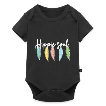 Mouvement Hippie Paix Fleur Pouvoir Paix - Body à manches courtes Premium Bébé - noir - Devant