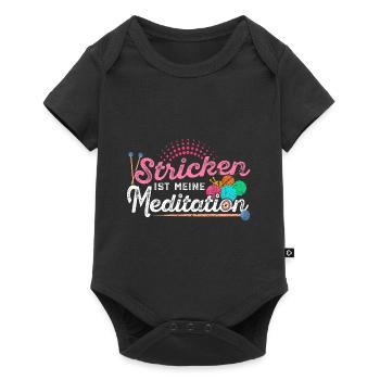 Damen Stricken ist meine Meditation Hobby Stricken - Baby Premium Kurzarmbody - Schwarz - Vorne