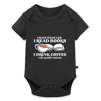 Lesen - Baby Premium Kurzarmbody - Schwarz - Vorne