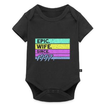 25th Wedding Anniversary Couple Design 25 Years of Marriage - Baby Premium short-sleeve bodysuit - black - Front