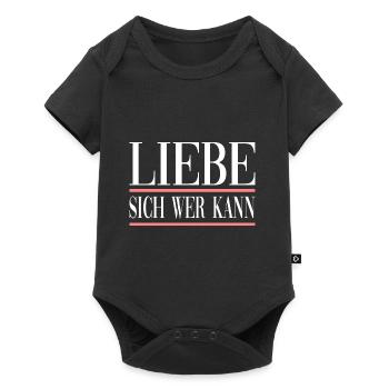 Liebe Sich Wer Kann für den Partner - Baby Premium Kurzarmbody - Schwarz - Vorne