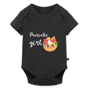Pancake Pfannenkuchen Süßes Frühstück Essen - Baby Premium Kurzarmbody - Schwarz - Vorne