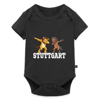 Stuttgarter Löwe Stute Pferd Stadt Schwabe - Baby Premium Kurzarmbody - Schwarz - Vorne