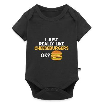 Cheeseburger Cheese Sandwich Hamburger - Baby Premium short-sleeve bodysuit - black - Front
