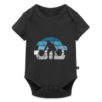 Bodybuilding Bodybuilder GYM Fitnessstudio Retro - Baby Premium short-sleeve bodysuit - black - Front