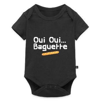Oui Oui Baguette Expression Français Humour - Body à manches courtes Premium Bébé - noir - Devant