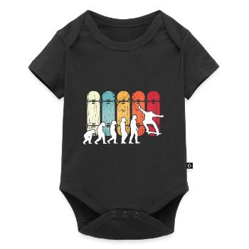 Evolution Skateboarding Skate Retro Streetwear - Baby Premium Kurzarmbody - Schwarz - Vorne