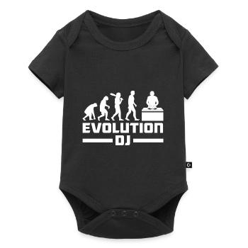 Evolution de l’homme DJ Techno Vinyle Rétro Vintage - Body à manches courtes Premium Bébé - noir - Devant