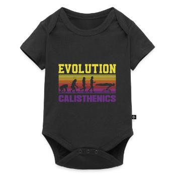 Evolution of man Calisthenics Retro Vintage - Baby Premium Kurzarmbody - Schwarz - Vorne