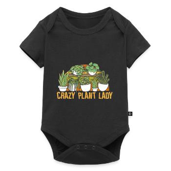 Crazy Plant Lady - Pflanzen - Baby Premium Kurzarmbody - Schwarz - Vorne