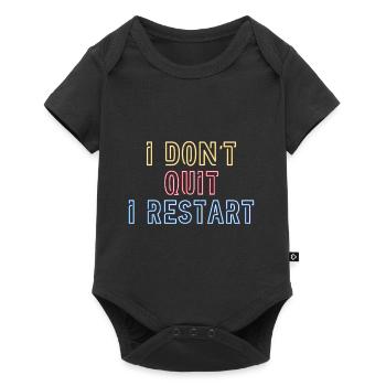 Ich gebe nicht auf. Ich mache einen Neustart. - Baby Premium Kurzarmbody - Schwarz - Vorne