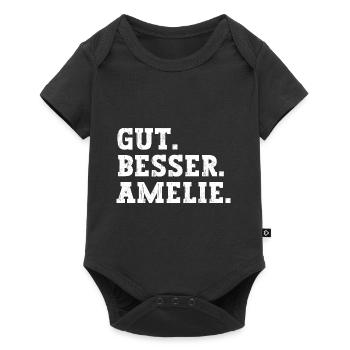 Gut Besser Amelie Lustiger Spruch Name Amelie - Baby Premium Kurzarmbody - Schwarz - Vorne