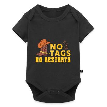 Keine Tags Keine Neustarts - Baby Premium Kurzarmbody - Schwarz - Vorne