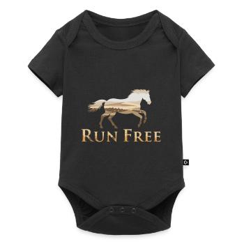 Profitez de la liberté avec un cheval - Body à manches courtes Premium Bébé - noir - Devant