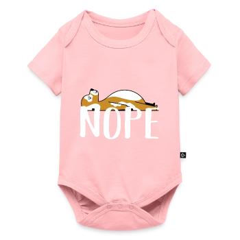 Nope laziness sleeping dog - Baby Premium short-sleeve bodysuit - rose - Front