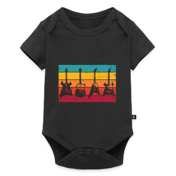 Guitar Retro - Baby Premium short-sleeve bodysuit - black - Front