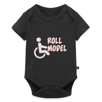 Roll model Lustig Handicap Amputated wheelchairfa - Baby Premium short-sleeve bodysuit - black - Front
