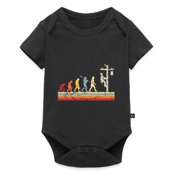 Elektriker Human Evolution Vintage Lineman - Baby Premium Kurzarmbody - Schwarz - Vorne