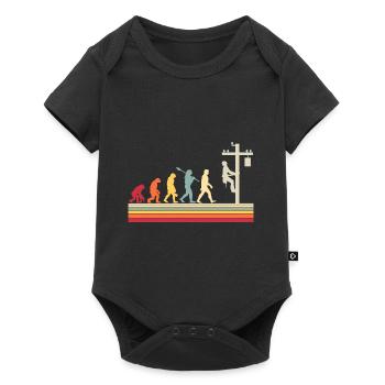 Elektriker Human Evolution Vintage Lineman - Baby Premium Kurzarmbody - Schwarz - Vorne