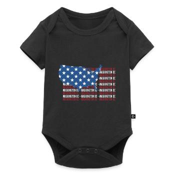 American FLAG WASHINGTON DC city - Patriotic Gift - Baby Premium short-sleeve bodysuit - black - Front