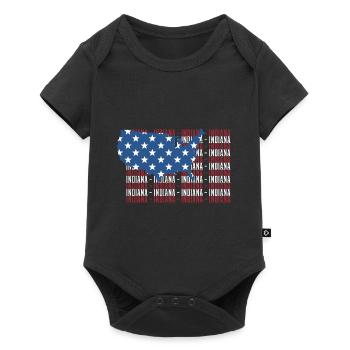 American FLAG INDIANA city - Patriotic Gift - Baby Premium short-sleeve bodysuit - black - Front