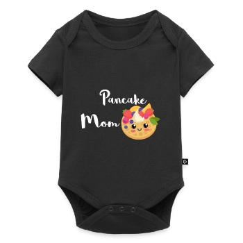 Pancake Pfannenkuchen Süßes Frühstück Essen - Baby Premium Kurzarmbody - Schwarz - Vorne