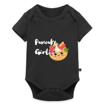 Pancake Pfannenkuchen Süßes Frühstück Essen - Baby Premium Kurzarmbody - Schwarz - Vorne