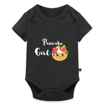 Pancake Pfannenkuchen Süßes Frühstück Essen - Baby Premium Kurzarmbody - Schwarz - Vorne