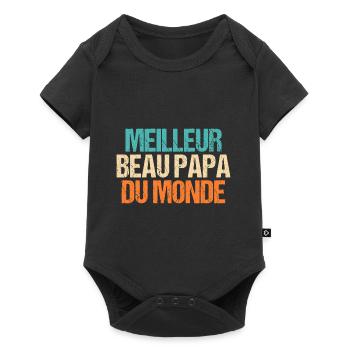 Meilleur Beau Papa | Beau-Père - Body à manches courtes Premium Bébé - noir - Devant