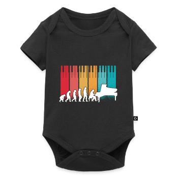 Evolution Piano Musician Keyboard Orchestra - Baby Premium Kurzarmbody - Schwarz - Vorne