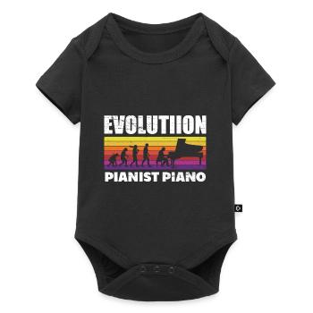 Evolution Piano Musician Keyboard Orchestra - Baby Premium Kurzarmbody - Schwarz - Vorne