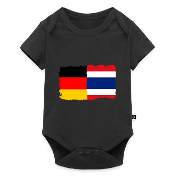 Deutschland Thailand Flagge / Pattaya, Asien - Baby Premium Kurzarmbody - Schwarz - Vorne